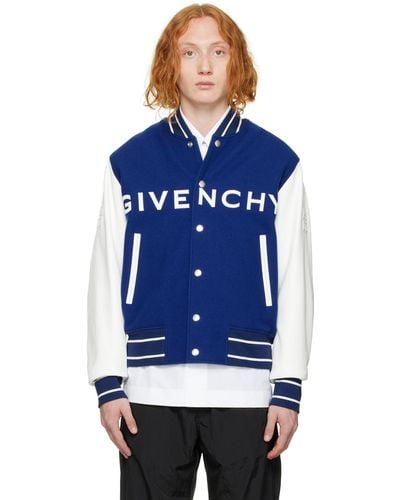 Givenchy ブルー バージンウール ボンバージャケット