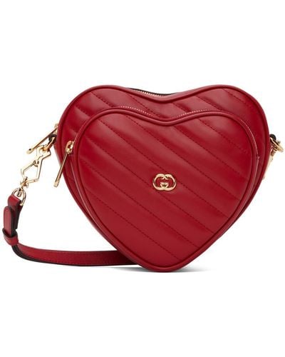 Gucci Red Mini Interlocking G Heart Bag