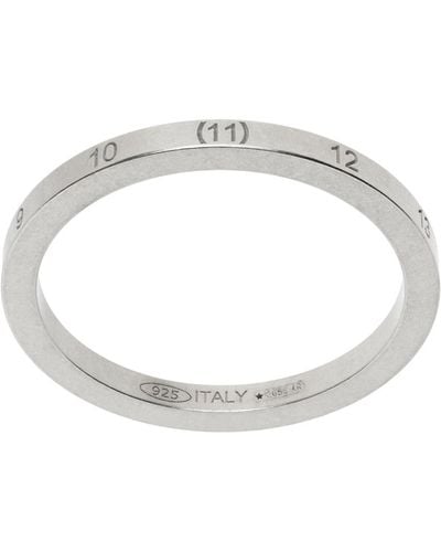 Maison Margiela Silver Numerical Ring - White