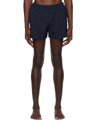 Bottega Veneta Navy Panelled Swim Shorts - Blue