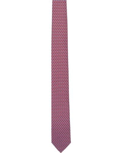 Zegna Cravate rouge en soie - Noir