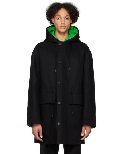 Bottega Veneta Hooded Coat - Black