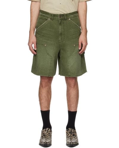 we11done Faded Cargo Shorts - Green