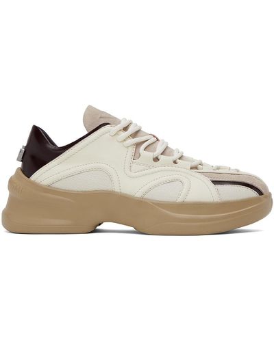WOOYOUNGMI White & Brown Low Sneakers - Black