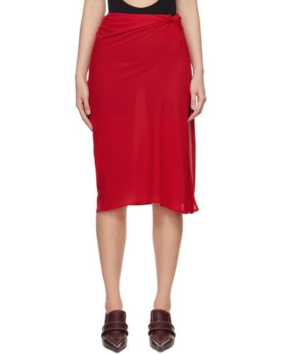 Beaufille Vela Midi Skirt - Red
