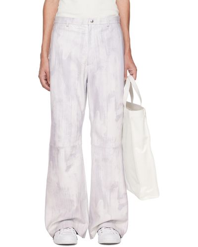 Acne Studios Pantalon blanc en cuir exclusif à ssense