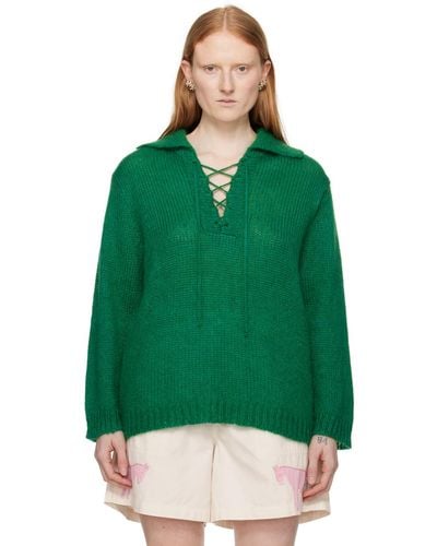 Bode Green Alpine Sweater
