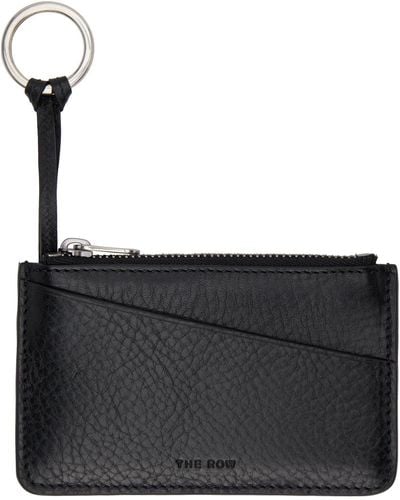 The Row Zipped Keychain Wallet - Black