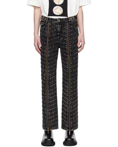 Feng Chen Wang Pleated Jeans - Black