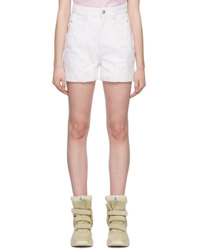 Isabel Marant White Vetanio Denim Shorts