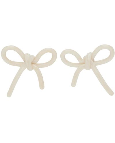 ShuShu/Tong Ssense Exclusive Yvmin Edition White Bow Earrings - Black