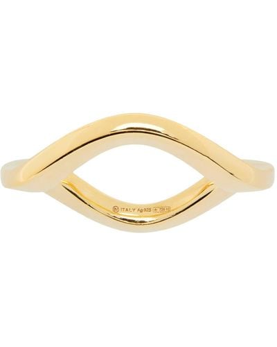 Bottega Veneta Gold Curve Ring - Black