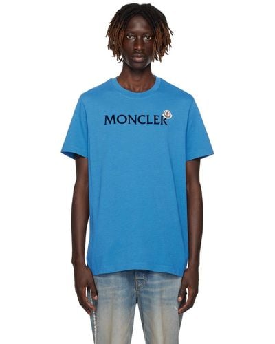 Moncler ブルー フロックロゴ Tシャツ