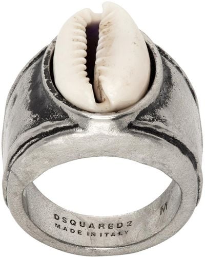 DSquared² Silver Shell Ring - Metallic
