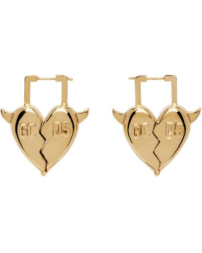 Gcds Gold Heartbreaker Earrings - Black