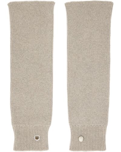 Rick Owens Off- Cashmere Arm Warmers - White
