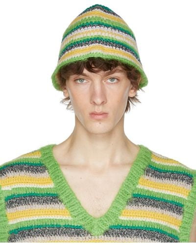 A PERSONAL NOTE 73 Striped Beanie - Green