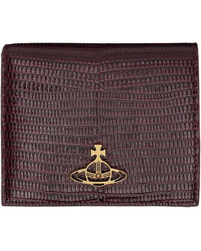 Vivienne Westwood Saffiano leather vertical wallet Taupe ref