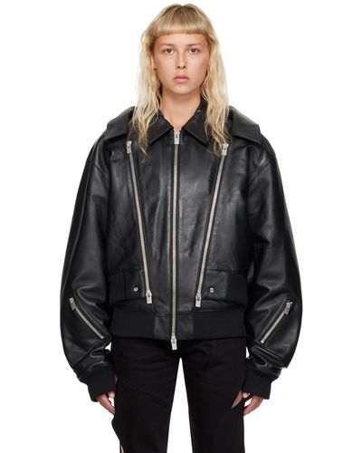 HELIOT EMIL Niveous Leather Jacket - Black