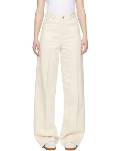 Totême Toteme Off-white Wide-leg Jeans - Natural