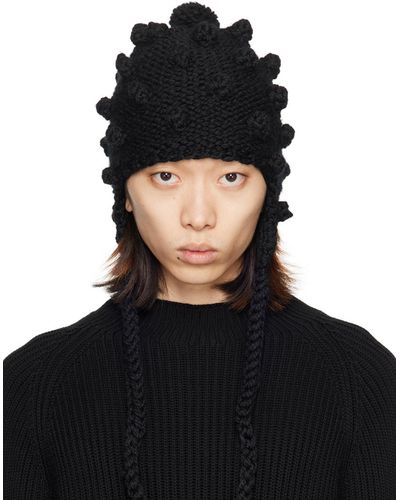 Maison Margiela Bonnet noir à pompons