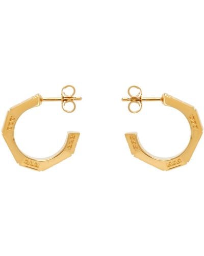 Versace Gold Greca Quilting Earrings - Black