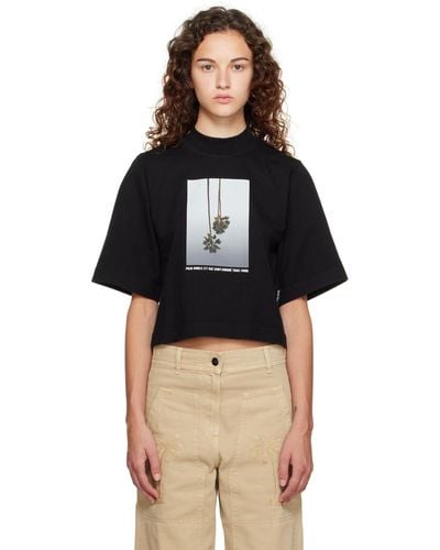 Palm Angels Boxy T -Shirt mit Druck - Noir
