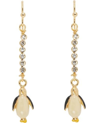 Marni Gold Penguin Earrings - Natural
