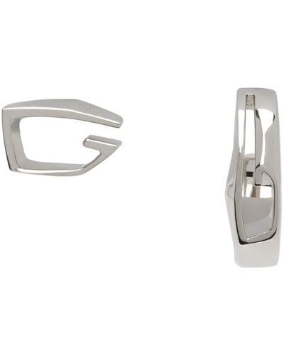 Givenchy Silver Giv Cut Asymmetrical Earrings - Black