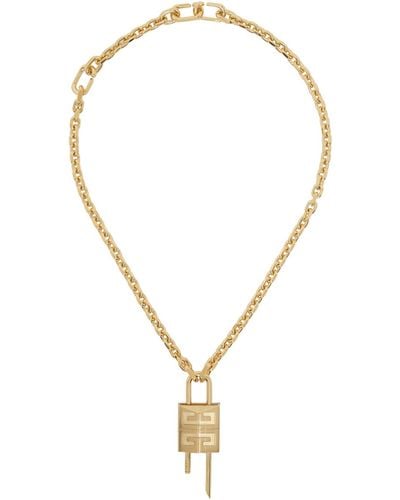 Givenchy Gold 4g Padlock Necklace - Multicolour