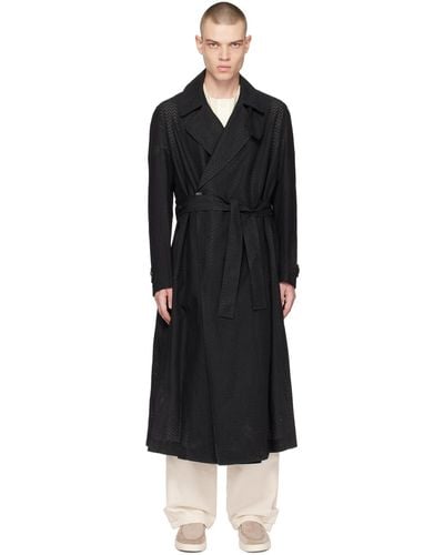 Emporio Armani Black Perforated Coat