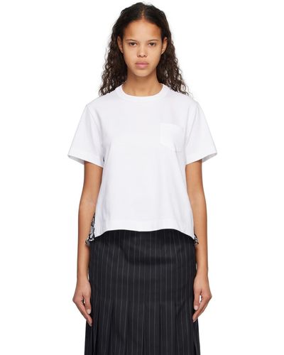 Sacai T-shirt blanc à volants