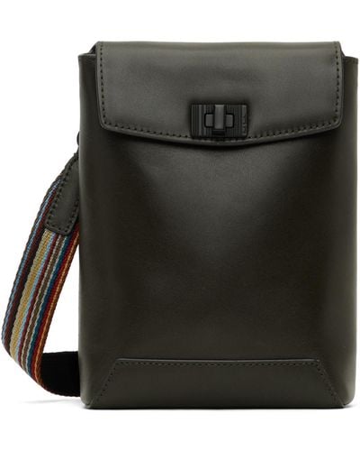 Paul Smith Leather Signature Stripe Phone Bag - Black