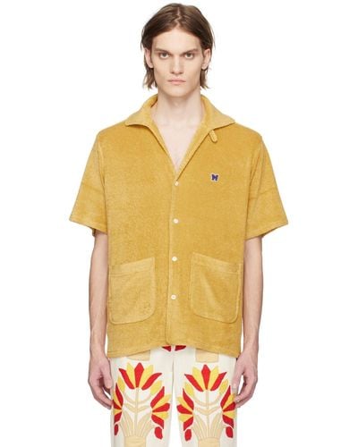 Needles Yellow Open Spread Collar Shirt - Multicolor