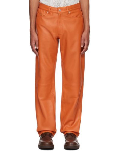 Cmmn Swdn Billy Leather Pants - Orange