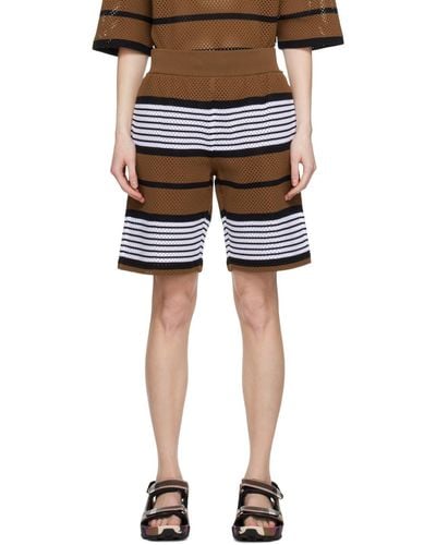 Burberry Brown Stripe Shorts - Black