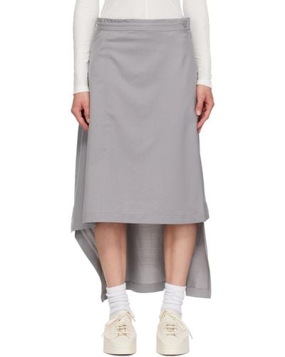 Y-3 Refined Woven Maxi Skirt - Gray