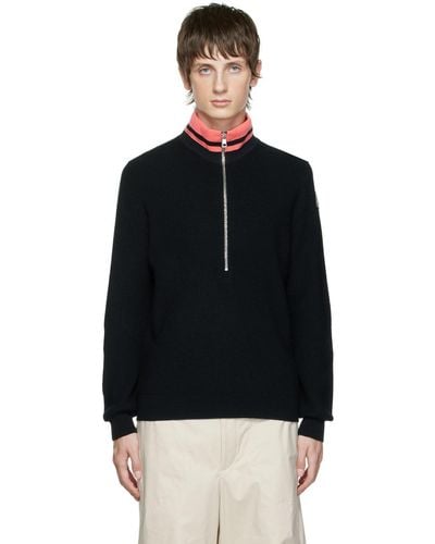 Moncler Zip-up Sweater - Black