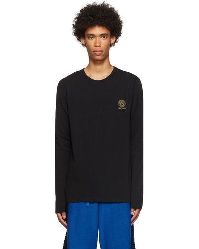 Versace T-shirt à manches longues noir à méduse