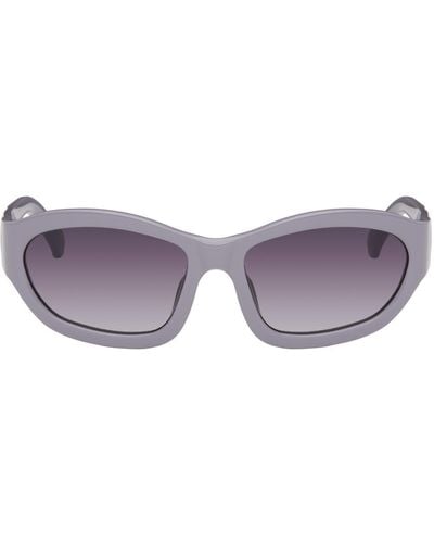 Dries Van Noten Purple Linda Farrow Edition goggle Sunglasses - Black