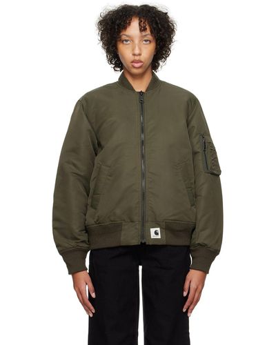 Carhartt crawford bomber jacket olive top