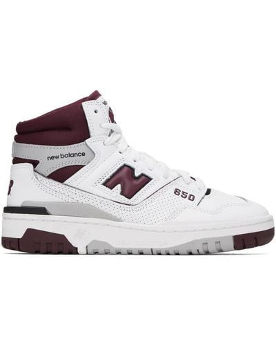 New Balance Baskets 650 blanc et bourgogne - Noir