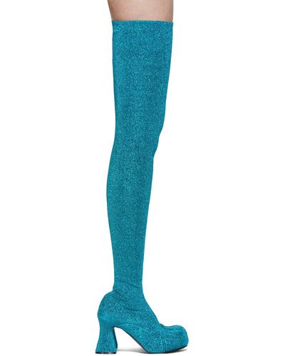 Stella McCartney Lurex Groove Over-the-knee Boots - Blue