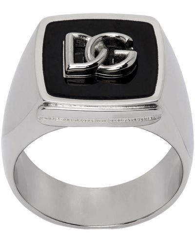 Dolce & Gabbana Dolce&gabbana Silver 'dg' Ring - Metallic