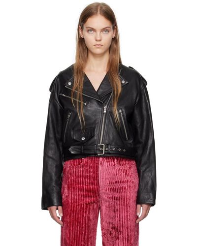Isabel Marant Black Audric Leather Jacket