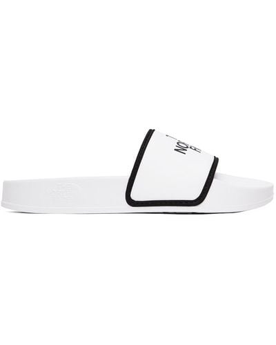 The North Face White Base Camp Iii Slides - Black