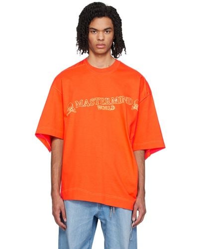 MASTERMIND WORLD ボンディングロゴ Tシャツ - オレンジ