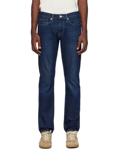 FRAME Jean 'l'homme slim' bleu marine