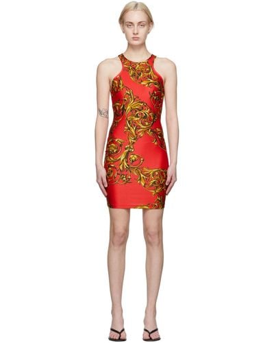 Versace Red Regalia Baroque Short Dress