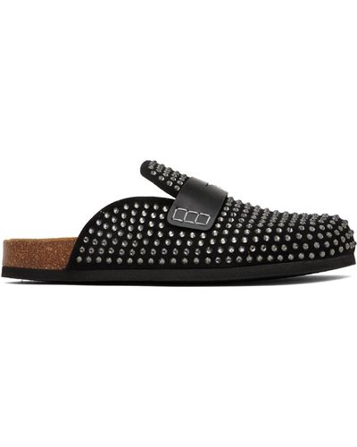 JW Anderson Black Crystal Loafers